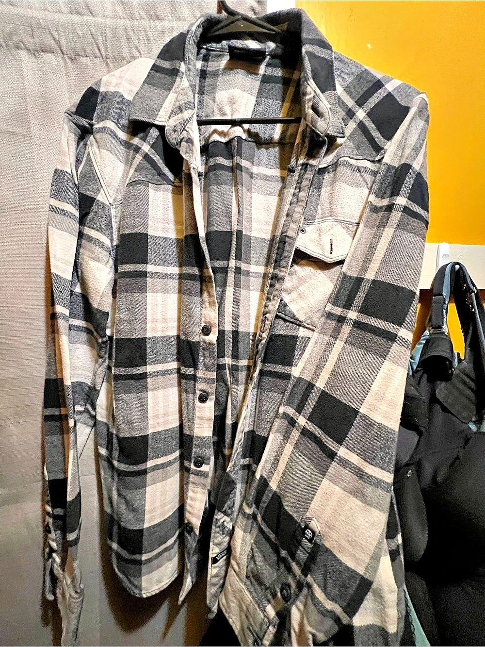 Vans Plaid Button Down Shirt in Black & Gray